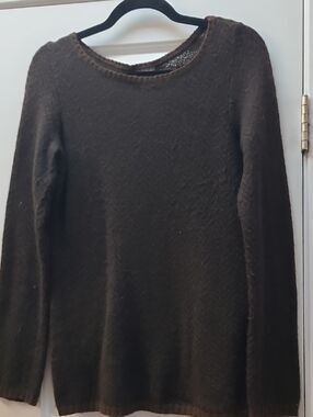 ANN TAYLOR Brown Chevron Pattern Soft Angora Sweater (See Tag) Sz S. So Comfy